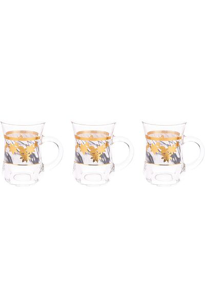 AKDC Glass Tea Cup 3Pcs L(6CM) XW(6CM) XH(9CM) Transparent