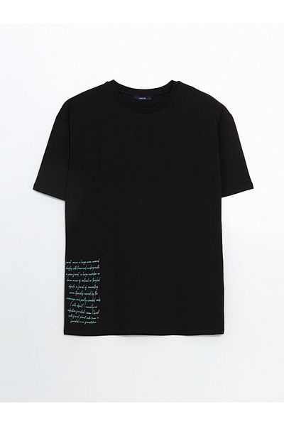 LC Waikiki New Season Crew Neck εμπριμέ χτενισμένο βαμβακερό ανδρικό Tisort - S5JI66Z8