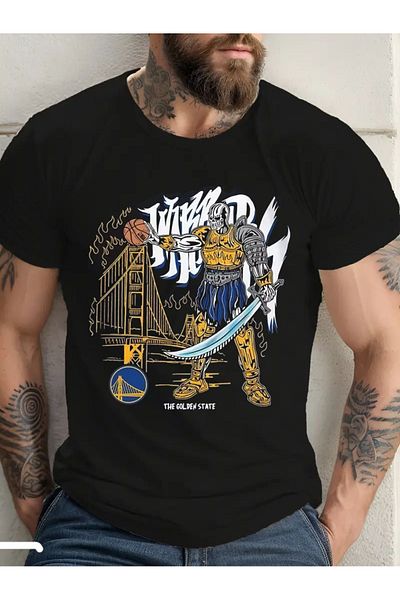 LEIVOR Βαμβακερό μπλουζάκι Unisex με τυπωμένο σχέδιο NBA Affliction Style