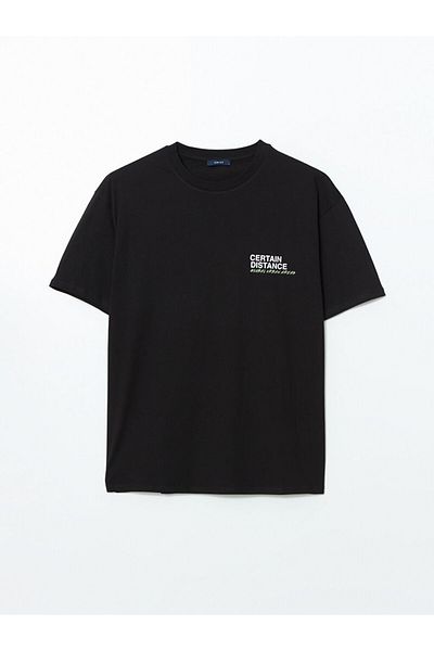 LC Waikiki Ανδρικό μπλουζάκι LCW Crew Neck με εμπριμέ χτενισμένο βαμβάκι
