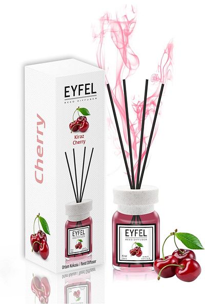 Eyfel ناشر رائحة القصب للمنزل - برائحة الكرز، مجموعة موزعات الزيوت العطرية 4 أونصة