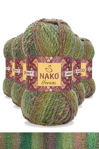 NAKO Alray 5 Pieces Hercai Ebruli Cardigan Sweater Scarf Beanie Hand Knitting Yarn Wool 28178