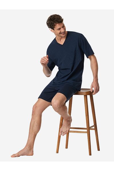 Schiesser Pyjama Comfort Essentials Schlafanzug Schlafmode Bequem