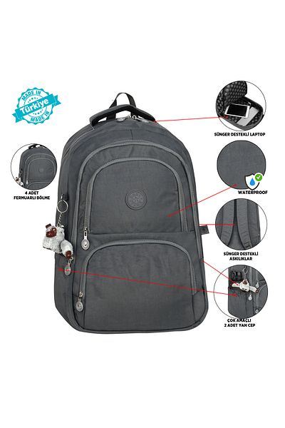 Roxy Crinkle Fabric Lightweight Backpack - Suitable for School/Daily Use, Waterproof, Multi-Compartment
