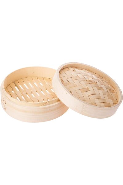AKDC Round Steamer 21Cm X 20Cm X 8Cm Bamboo Brown