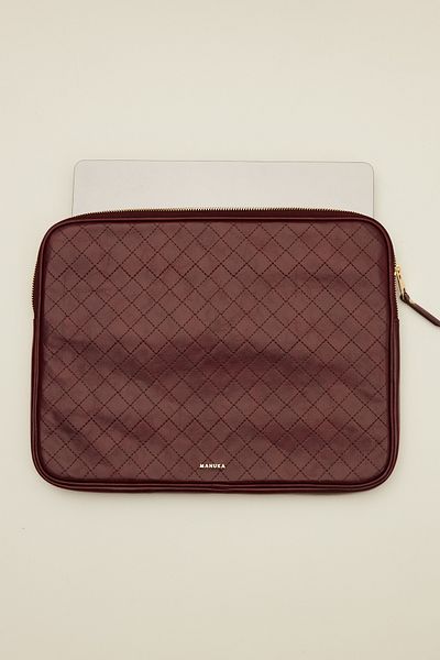 Manuka Quilted Laptop Bag Bordo