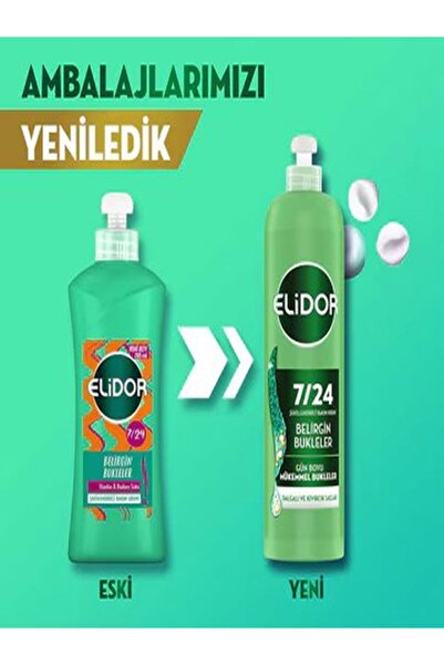 Elidor Belirgin Bukleler 7/24 Şekillendirici Saç Bakım Kremi 300ml 1 Paket (1...