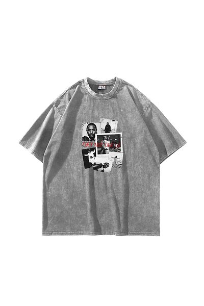 Sekizbiraltı Λευκό μπλουζάκι με στάμπα Kendrick Oversize Unisex που πλένεται