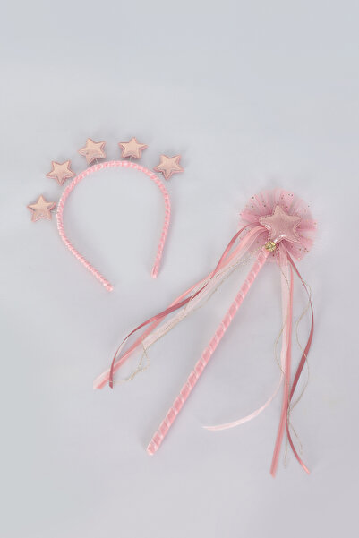 Minia Concept Kids Rose Yıldız Konseptli Kız Çocuk Değnek Asa Taç Seti