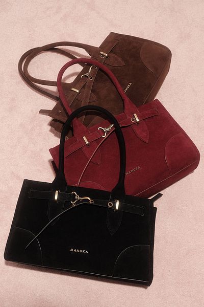 Manuka Grace Fake Suede Belt Bag with Milk Belt - Black