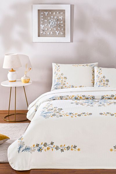 Taç Charmy Blue Double Cotton Pique Set