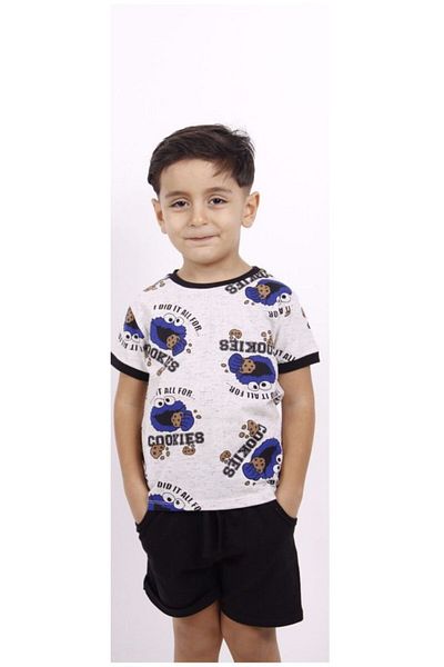 Toontoy Boy's Cookies Printed Shorts Suit