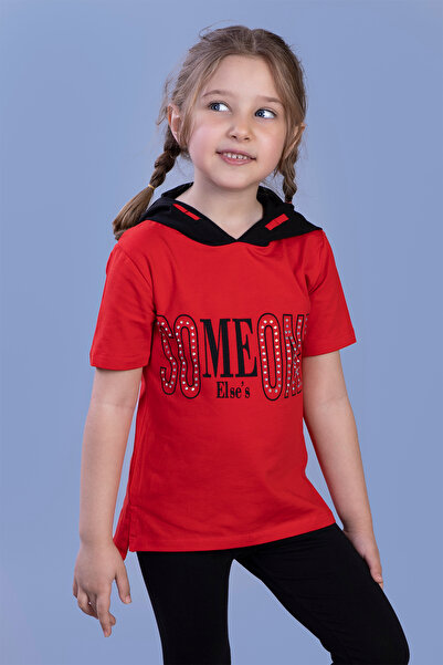 Toontoy Μπλουζάκι για κορίτσια με κουκούλα με πέτρα κεντημένο B με τύπωμα