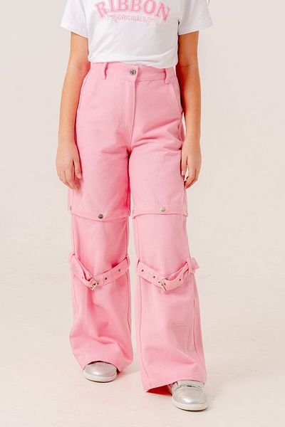 GİYİCEM TEKSTİL Chain Cargo Linen - Pants for Girls No. 2569