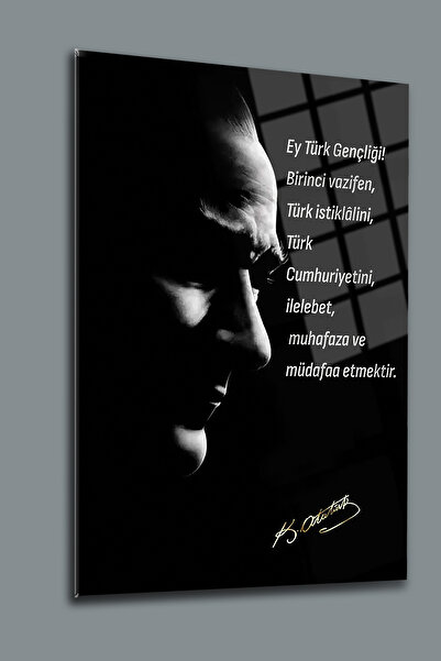 glassartdesign Pictură pe sticlă Ataturk 127 Pictură Ataturk Pictură steagul ...
