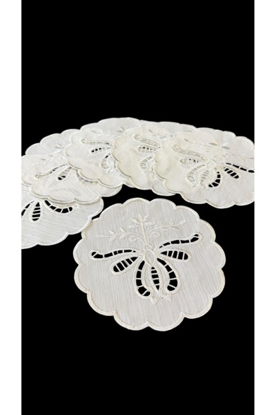 Hubb Interiors Set of 6 Butterfly Patterned Cutwork Cocktail Napkin Coasters