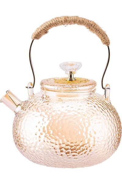AKDC Glass Tea Kettle L(14CM) XW(14CM) XH(12CM) Rose gold