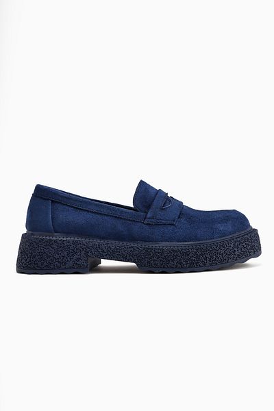 Limoya Bojan Navy Blue Suede Χοντρή σόλα Casual Γυναικεία Παπούτσια