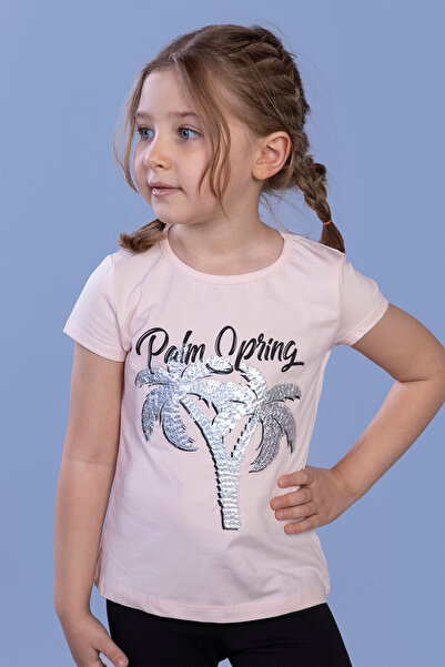 Toontoy Tricou pentru fetiță cu broderie cu paiete