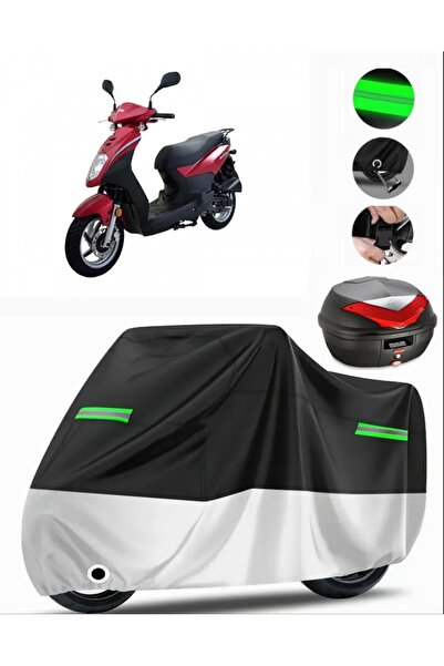 MotoEN Sym Symply 50 Rear Bag Compatible Premium Motorcycle Tarpaulin (Lock C...