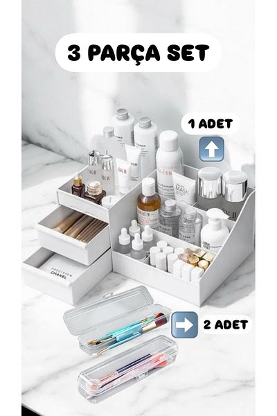 Bayev Set organizator cosmetice Rose-1 organizator trandafiri + 2 organizatoare machiaj Multix