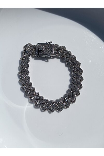 Özgür Cuban Chain Stone Steel Bracelet