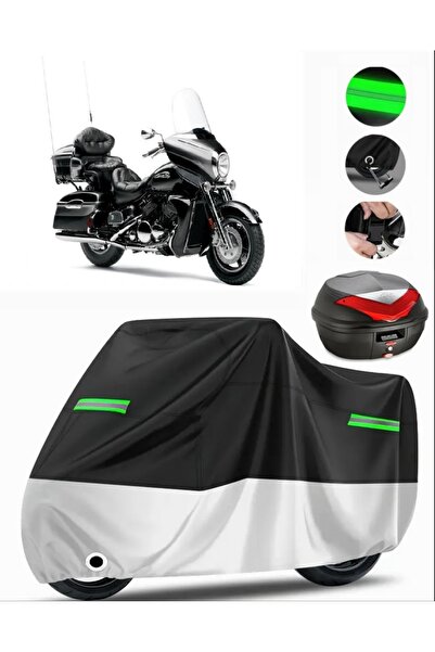 MotoEN Yamaha Venture Royal Rear Bag Compatible Premium Motorcycle Tarpaulin ...