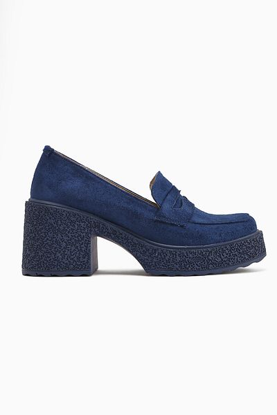Limoya Boi Navy Blue Suede Platform Casual Γυναικεία Παπούτσια