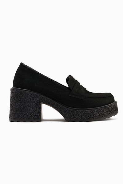 Limoya Boi Black Suede Platform Casual Women's Shoes