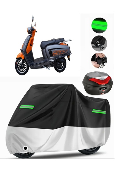 MotoEN غطاء دراجة نارية ممتاز متوافق مع حقيبة Apachi True 50 (متوافق مع القفل...