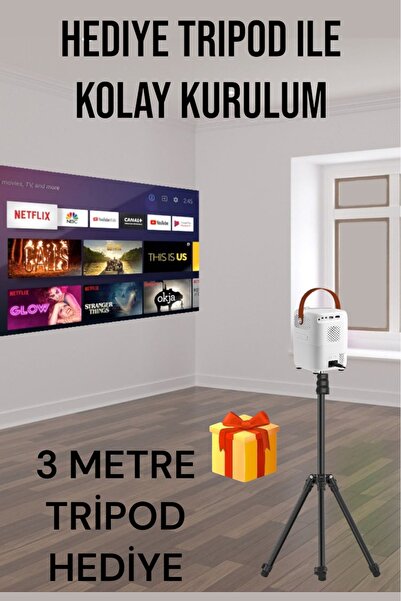 LENSUN 4K Ultra HD Projektör Android İşlemcili Taşınabilir Multimedia Tabanlı Ev Ve Ofis Tipi