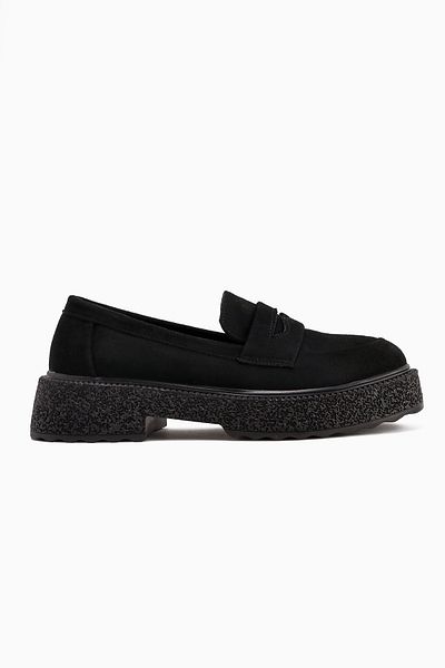 Limoya Bojan Black Suede Thick Sole Casual Women's Shoes