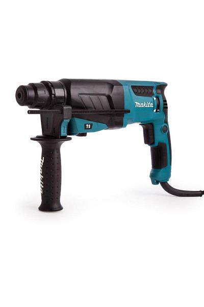 Makita مطرقة مركبة HR2630 للخرسانة والصلب والخشب، 26 مم، 3 أوضاع تشغيل، 800 وات، 2.8 كجم