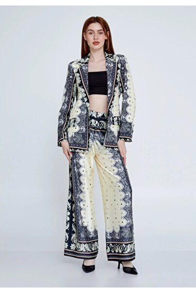 MİANOTTE Long Sleeve Patterned Regular Jacket - Pants Bottom Top Set