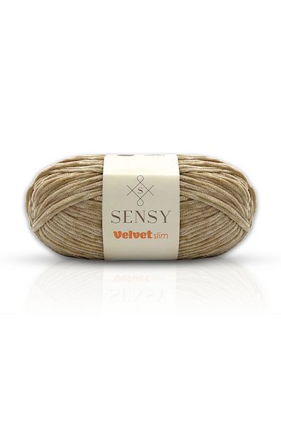 SENSY Velvet Slim Hand Knitting, Blanket Yarn, Sweater Yarn, Amigurumi Yarn and Velvet Brown