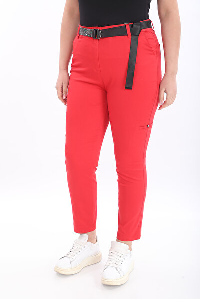 EXİTLİNE Women's Belted Side Pocket Trousers