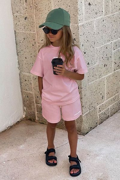 Monila Girl's 100% Cotton Fabric Crew Neck Tshirt Shorts Bottom Top Set