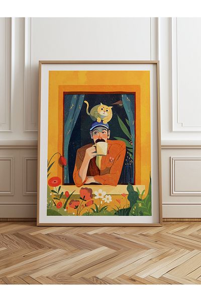 HOMEPACK Единична картина в дървена рамка, единичен плакат, картина TK/903