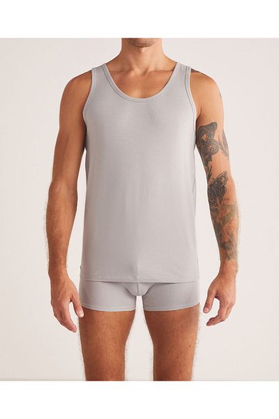 Kom Men's 2 Pieces Gray & White Modal Undershirt Lk.01.09.Ll.023