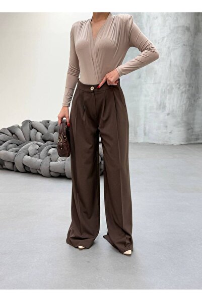 jansogroup -kadın palazzo bol paça double kumaş pantolon