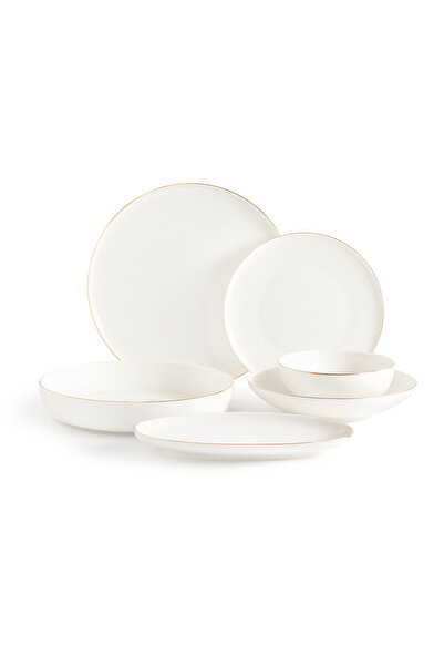 Madame Coco Mirage 6 Kişilik 27 Parça Yemek Takımı - Beyaz/Gold