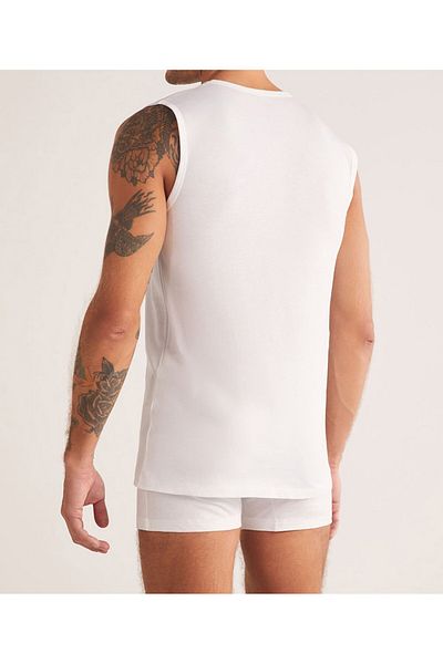 Kom Men's V-Neck Thick Strap 100% Cotton 4 Pieces Undershirt Lk.01.09.Ll.015