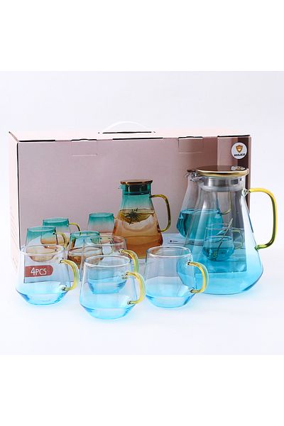 sharpdo Light Luxury Glass Big Belly Kettle And Cup Set Household Nordic One Pot And Four Cups