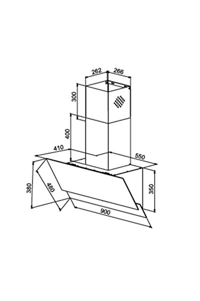 Teka Atv 90 Siyah Duvar Tipi 90 Cm. Eğilimli Cam Davlumbaz
