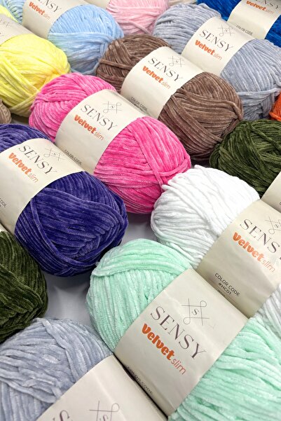 SENSY Velvet Slim Hand Knitting Rope Sweater & Baby Blanket Velvet Rope Amigurumi Mint