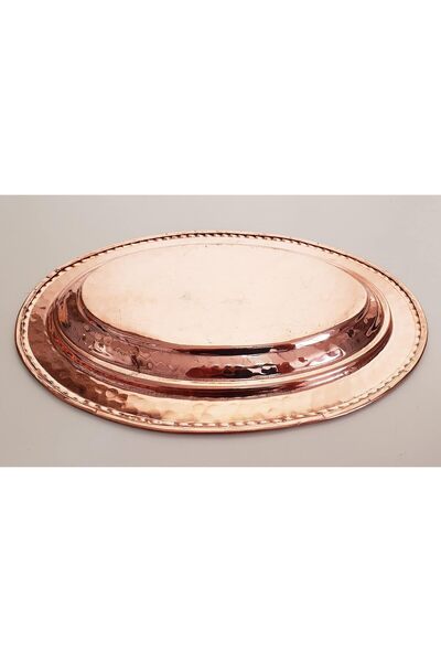 GÜR BAKIR copper oval presentation plate medium size 32 cm