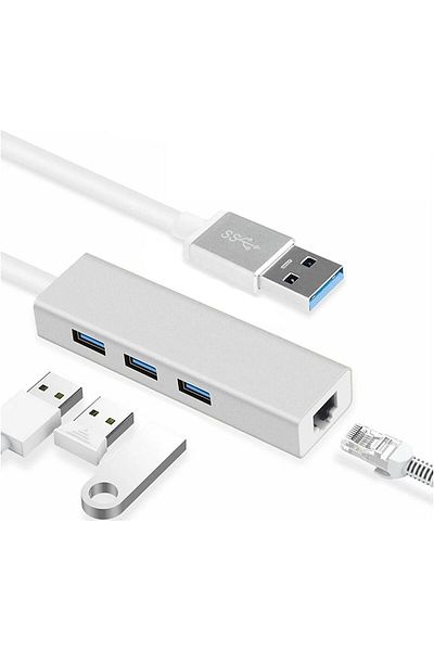 Daytona Fc-06 3 Connection Usb3.0 to 3Usb3.0 10/100 Mbps Ethernet Wired Converter