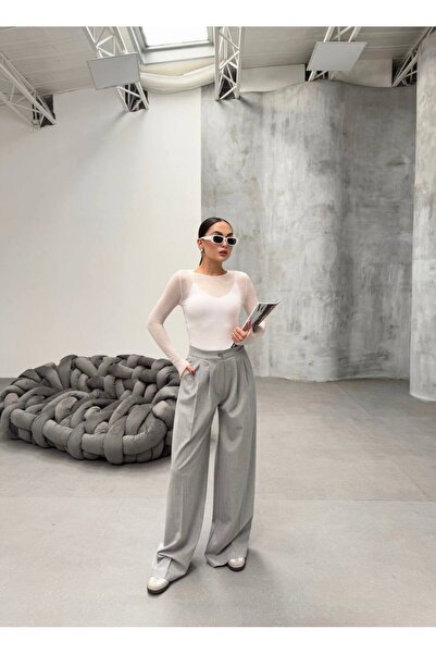 jansogroup -kadın palazzo bol paça double kumaş pantolon