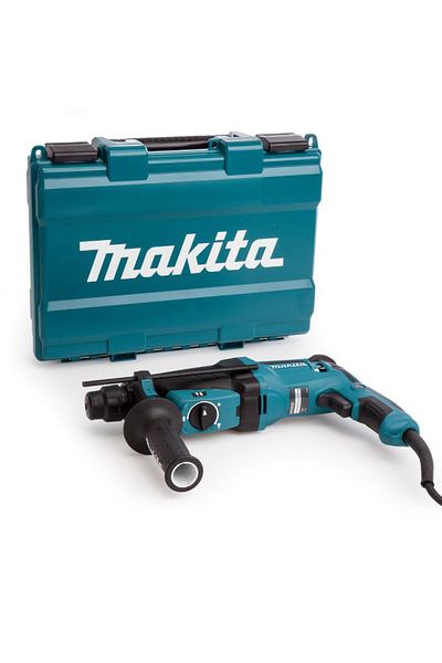 Makita مطرقة مركبة HR2630 للخرسانة والصلب والخشب، 26 مم، 3 أوضاع تشغيل، 800 وات، 2.8 كجم