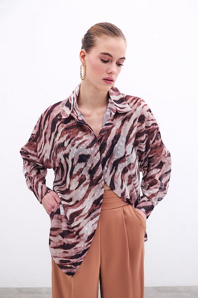 Sateen Cămașă casual cu model - MARO